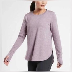 Athleta uptempo purple long sleeve athletic top size M